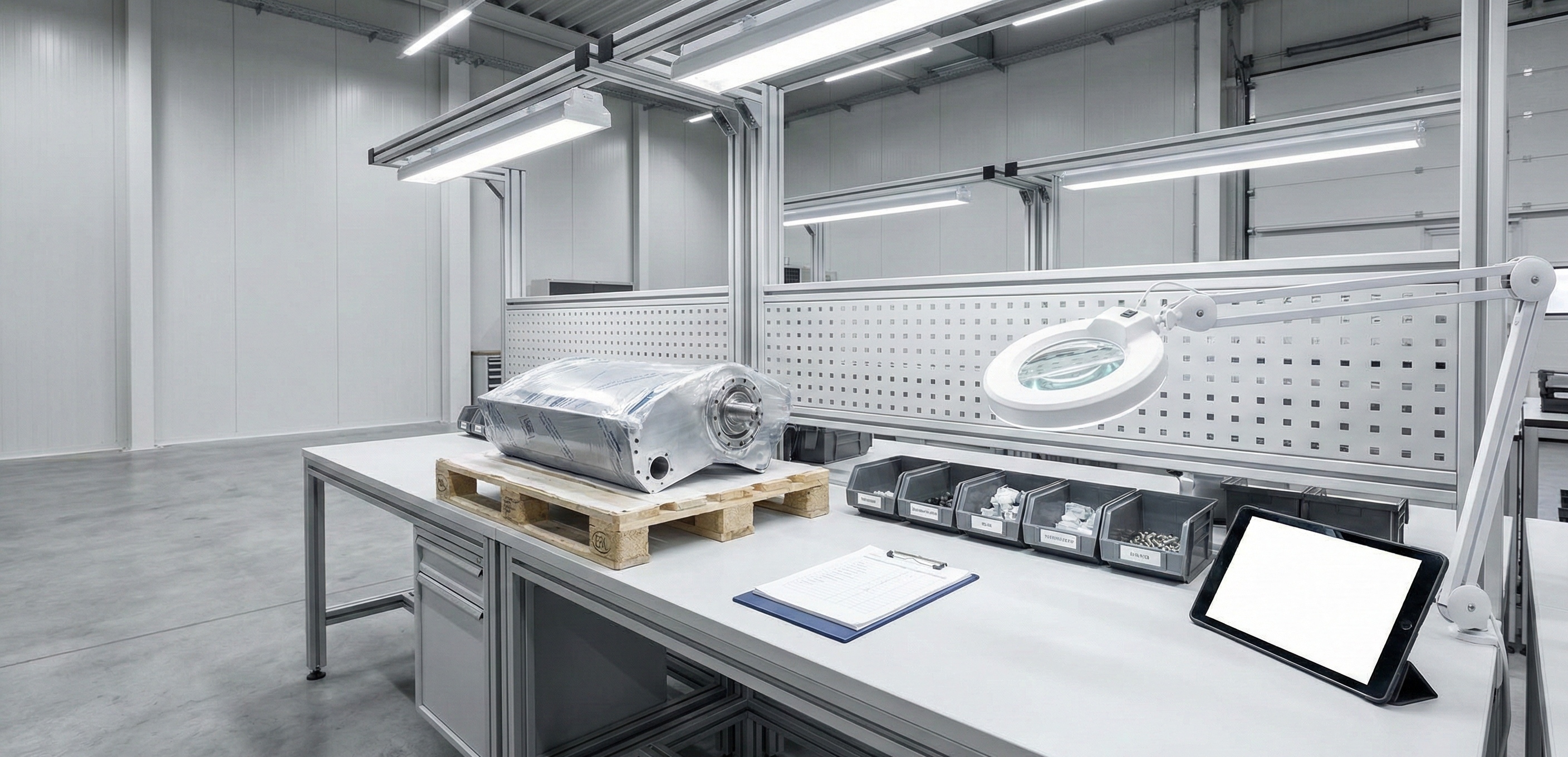 Organized inspection and assembly workspace